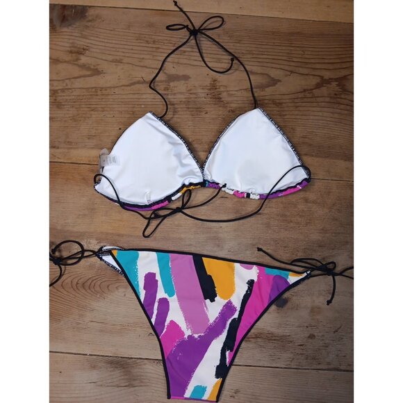 Vanessa Mooney The Aubrey 2 Pc Bikini Set Womens M Minimalist Tie String NWOT - Picture 4 of 5
